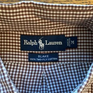 Ralph Lauren long sleeve brown check button down